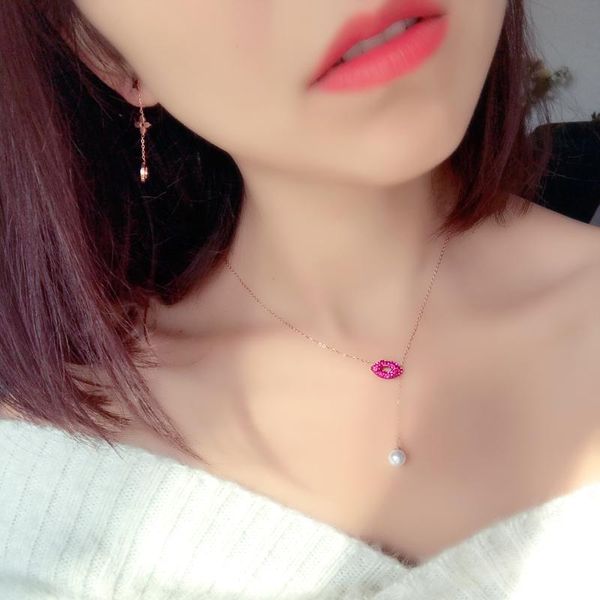 pendant necklaces yun ruo 2021 rose gold color fashion luxury crystal lip pearl necklace titanium steel jewelry woman gift never fade, Silver
pendant necklaces yun ruo 2021 rose gold color fashion luxury crystal lip pearl necklace titanium steel jewelry woman gift never fade, Silver