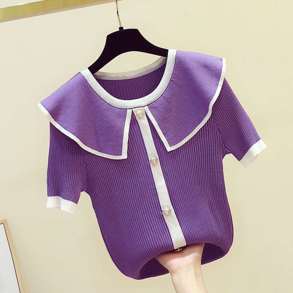 women's sweaters sweaterssummer girl's baby collar purple small crowd thin knitted t-shirt uf6i, White;black
women's sweaters sweaterssummer girl's baby collar purple small crowd thin knitted t-shirt uf6i, White;black