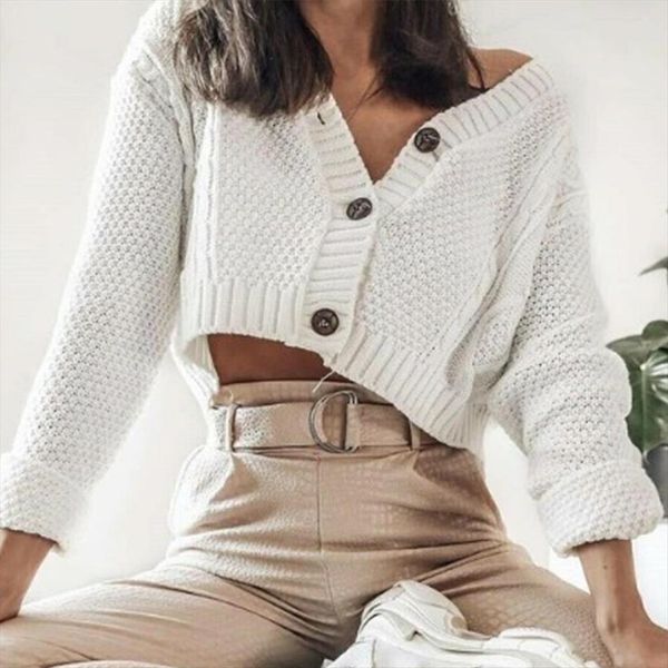 plus size women fashion womens sweaters autumn winter twist knitted short jacket loose cropped sweater buttons cardigan for female, White;black
plus size women fashion womens sweaters autumn winter twist knitted short jacket loose cropped sweater buttons cardigan for female, White;black