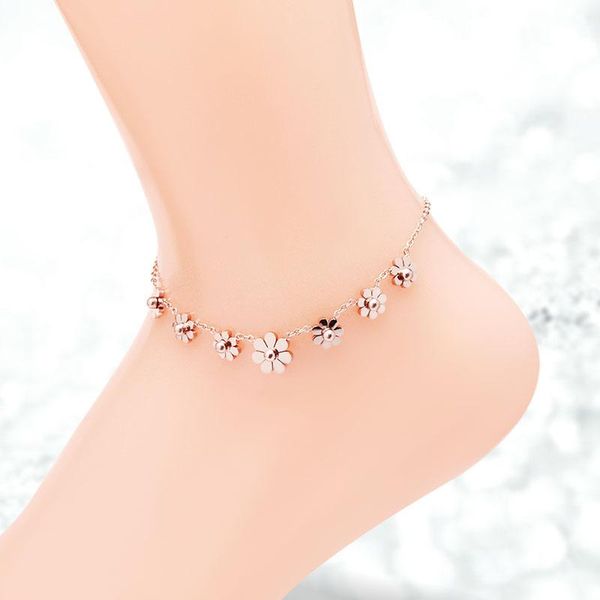 anklets martick 316l stainless steel 7 daisy for women rose gold-color fashion jewelry prevent allergy summer ank197, Red;blue
anklets martick 316l stainless steel 7 daisy for women rose gold-color fashion jewelry prevent allergy summer ank197, Red;blue