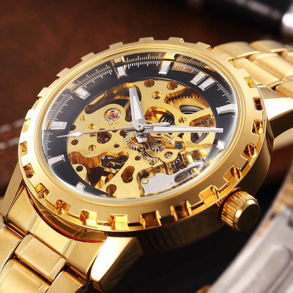 gold gear case stainless steel skeleton watch men male military clock steampunk automatic mechanical wristwatch wristwatches, Slivery;brown
gold gear case stainless steel skeleton watch men male military clock steampunk automatic mechanical wristwatch wristwatches, Slivery;brown