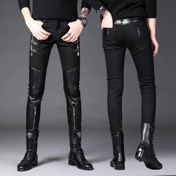men's pants clothing leather non-mainstream male black skinny trousers men clothes 2021 pantalon homme
men's pants clothing leather non-mainstream male black skinny trousers men clothes 2021 pantalon homme