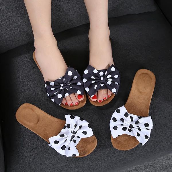 slippers bowtie flats cloth polka dot bow slip-ons summer women shoes casual soft bottom non-slip flip flops plus size slides 43, Black
slippers bowtie flats cloth polka dot bow slip-ons summer women shoes casual soft bottom non-slip flip flops plus size slides 43, Black