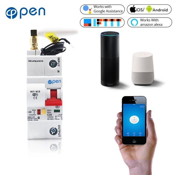 smart home control open 1p 20a remote wifi circuit breaker/smart switch/ intelligent automatic recloser overload/ short protection
smart home control open 1p 20a remote wifi circuit breaker/smart switch/ intelligent automatic recloser overload/ short protection