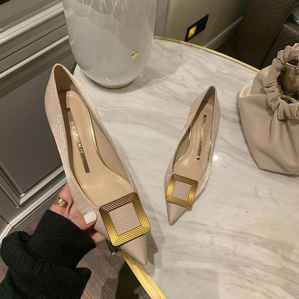 dress shoes pointed high heels blue bridesmaid girl's metal buckle thin heel, Black
dress shoes pointed high heels blue bridesmaid girl's metal buckle thin heel, Black