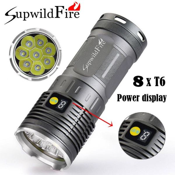 supwildfire 20000lm 8 x xm-l t6 led power & mode digital display iluminación exterior portátil bike lights 
supwildfire 20000lm 8 x xm-l t6 led power & mode digital display iluminación exterior portátil bike lights