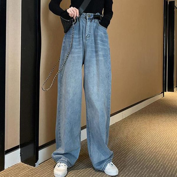 women's jeans wide leg women adjustable high waist denim pants 80s style vintage boyfriend harajuku trousers korean straight, Blue
women's jeans wide leg women adjustable high waist denim pants 80s style vintage boyfriend harajuku trousers korean straight, Blue