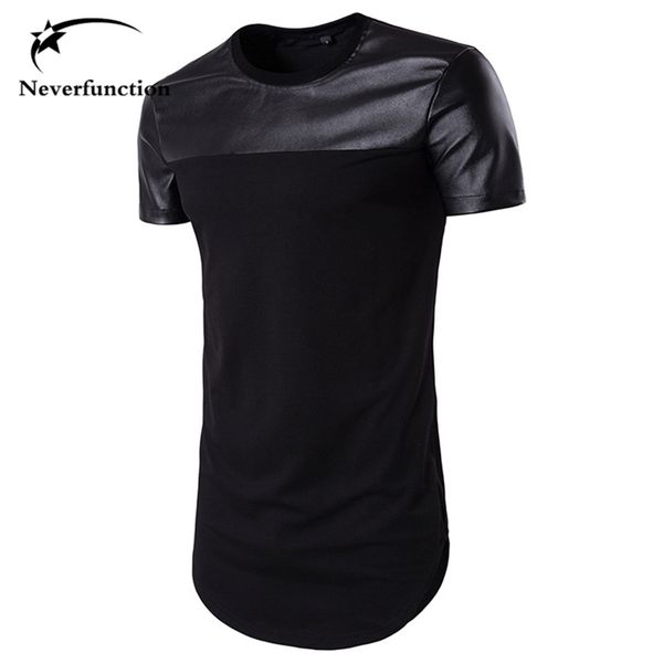 summer men curved hem casual t-shirt pu leather stitching street swag hip hop cotton extended tee short sleeves tshirt 210716, White;black
summer men curved hem casual t-shirt pu leather stitching street swag hip hop cotton extended tee short sleeves tshirt 210716, White;black