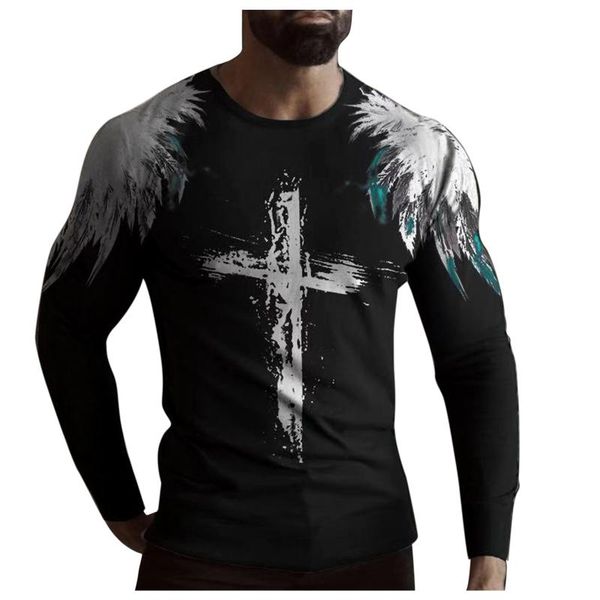 men's t-shirts cross feather print men's funny t shirts casual long sleeve shirt for men o neck harajuku man tee camiseta hombre, White;black
men's t-shirts cross feather print men's funny t shirts casual long sleeve shirt for men o neck harajuku man tee camiseta hombre, White;black