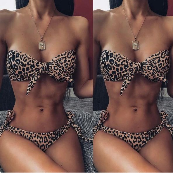 2021 new printed swimsuit leopard print bra split two piece bikini women suit, White;black
2021 new printed swimsuit leopard print bra split two piece bikini women suit, White;black