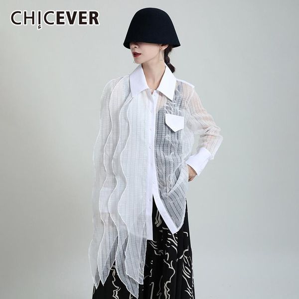 women's blouses & shirts chicever straight white shirt for women lapel collar long sleeve irregular hem solid female fashion clothing 2
women's blouses & shirts chicever straight white shirt for women lapel collar long sleeve irregular hem solid female fashion clothing 2