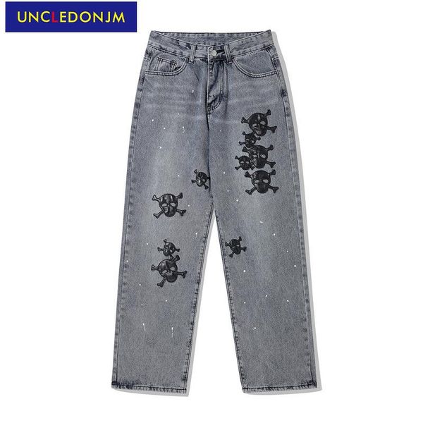 men's jeans uncledonjm high street vintage denim skulls hip hop baggy streetwear trousers men cargo 2013, Blue
men's jeans uncledonjm high street vintage denim skulls hip hop baggy streetwear trousers men cargo 2013, Blue