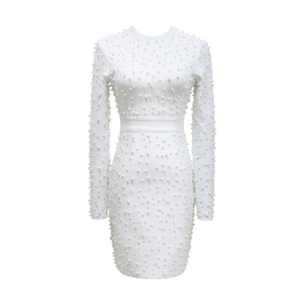 white bead bandage dress women summer elegant celebrity party club arrival long sleeve clothes 210515, Black;gray
white bead bandage dress women summer elegant celebrity party club arrival long sleeve clothes 210515, Black;gray