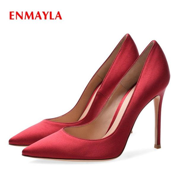 dress shoes enmayla slip-on wedding spring/autumn elegant basic thin heels pointed toe silk high heel women pumps 34-43, Black
dress shoes enmayla slip-on wedding spring/autumn elegant basic thin heels pointed toe silk high heel women pumps 34-43, Black