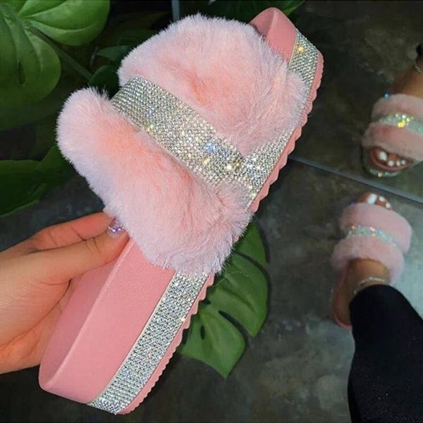 bling women's plush slippers fur slides rhinestones outdoor flat women platform sandals fluffy casual shoes furry, Black
bling women's plush slippers fur slides rhinestones outdoor flat women platform sandals fluffy casual shoes furry, Black