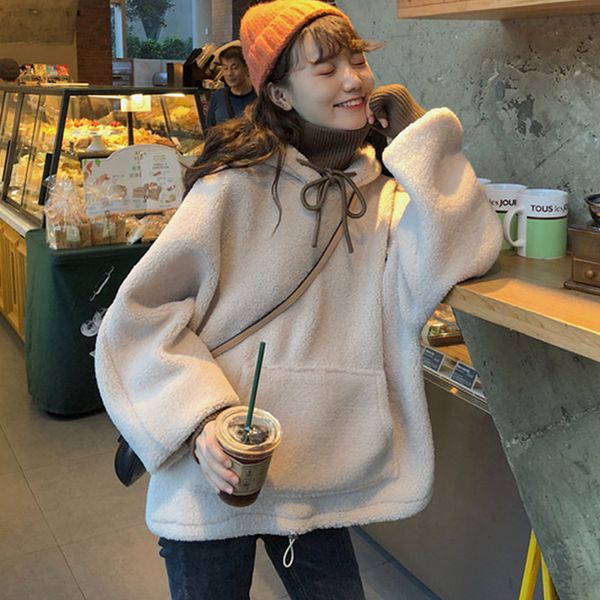 korean version autumn winter fleece plush warm women hoodies casual loose turtleneck patchwork hooded pocket sweatshirt hoody 210520, Black
korean version autumn winter fleece plush warm women hoodies casual loose turtleneck patchwork hooded pocket sweatshirt hoody 210520, Black