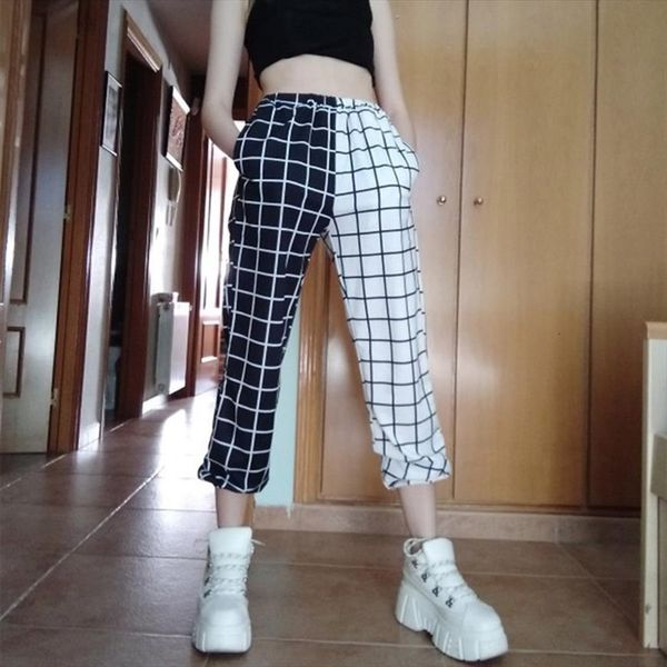 patchwork check jogging contrast color women pant high waist elastic sweatpants summer casual fashion ladies sweatpan, Black;white
patchwork check jogging contrast color women pant high waist elastic sweatpants summer casual fashion ladies sweatpan, Black;white