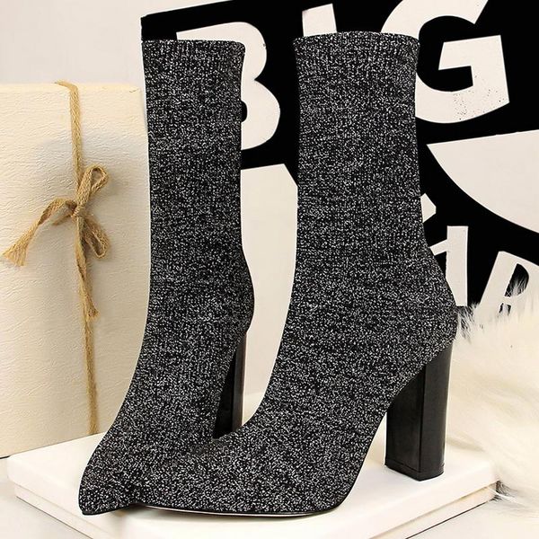 boots 2021 women stretch knitted sock block 9.5cm high heels fetish plus size ankle stripper chunky booties gothic shoes, Black
boots 2021 women stretch knitted sock block 9.5cm high heels fetish plus size ankle stripper chunky booties gothic shoes, Black