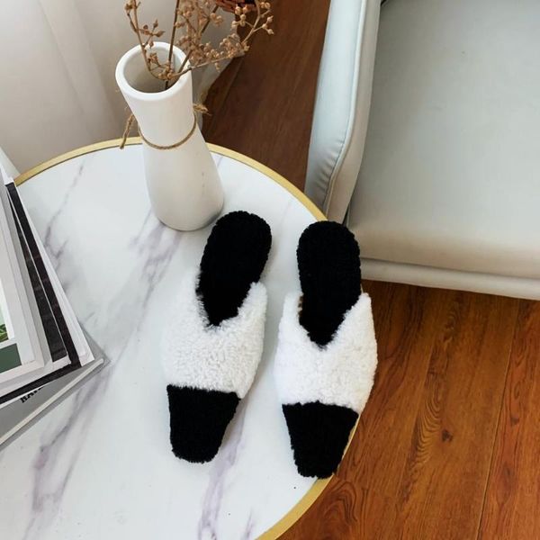 shoes women spring/autumn wool flat slippers fur patchwork casual and comfortable zapatos de mujer, Black
shoes women spring/autumn wool flat slippers fur patchwork casual and comfortable zapatos de mujer, Black