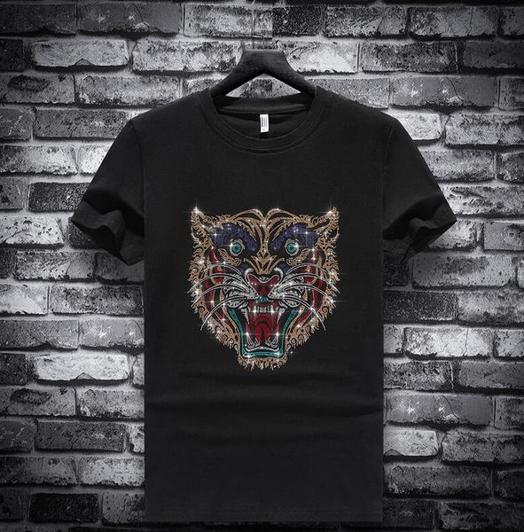 tees men brand short sleeve fashion rhinestones o neck slim cotton t-shirts plus size new design, White;black
tees men brand short sleeve fashion rhinestones o neck slim cotton t-shirts plus size new design, White;black