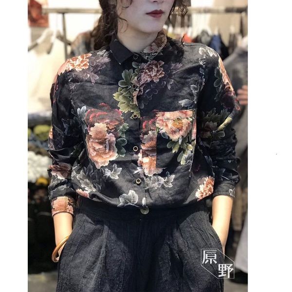two piece dress arrival spring arts style women long sleeve loose blouses single pocket vintage print cotton linen blouse femme, White
two piece dress arrival spring arts style women long sleeve loose blouses single pocket vintage print cotton linen blouse femme, White