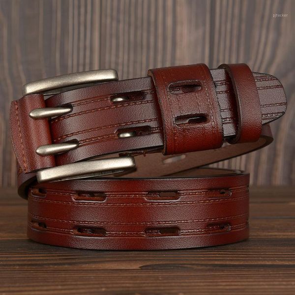 belts genuine leather for men brand strap male double pin buckle cowskin fancy vintage jeans cowboy cintos1, Black;brown
belts genuine leather for men brand strap male double pin buckle cowskin fancy vintage jeans cowboy cintos1, Black;brown