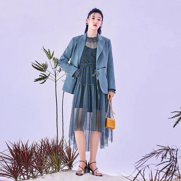 women's trench coats 2021 spring deconstructed lace retro loose plaid suit women, Tan;black
women's trench coats 2021 spring deconstructed lace retro loose plaid suit women, Tan;black
