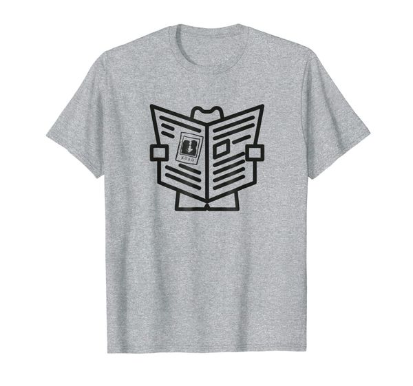reading newspaper t-shirt, White;black