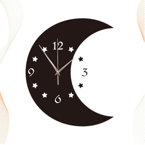 wall clocks 1pc mirror surface clock moon and star decorative hanging for home living room bedroom (black)
wall clocks 1pc mirror surface clock moon and star decorative hanging for home living room bedroom (black)