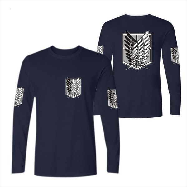 anime attack on titan men long sleeve women cotton casual streetwear plus size tees, White;black
anime attack on titan men long sleeve women cotton casual streetwear plus size tees, White;black