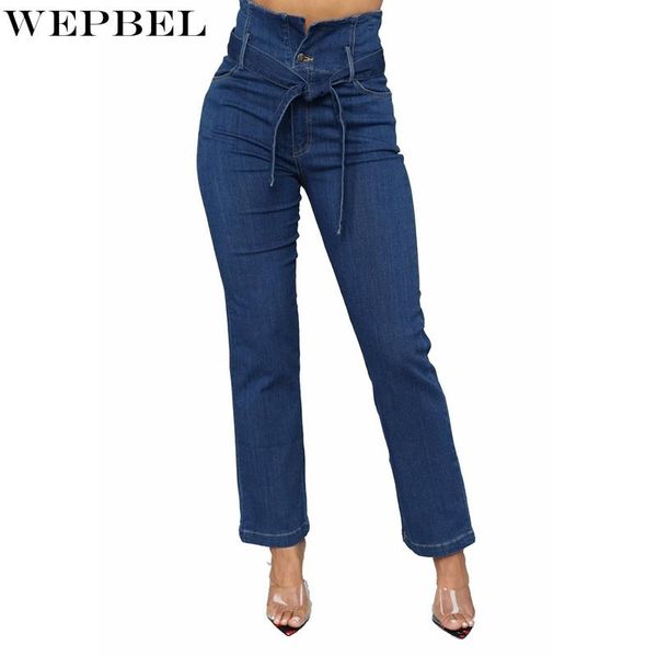 jeans spring and autumn fashion high waist denim straight pants women's casual solid color lace-up button, Blue
jeans spring and autumn fashion high waist denim straight pants women's casual solid color lace-up button, Blue