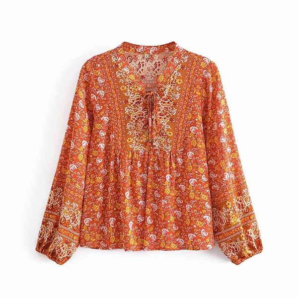 vintage floral print women blouse lace up v neck long sleeve holiday casual chemise femme boho summer blusas 210514, White
vintage floral print women blouse lace up v neck long sleeve holiday casual chemise femme boho summer blusas 210514, White
