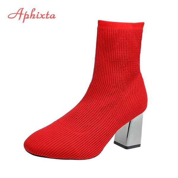 boots aphixta 2021 fashion ankle women shoes elastic sock boot chunky high heels stretch booties pointed toe plus 41 43, Black
boots aphixta 2021 fashion ankle women shoes elastic sock boot chunky high heels stretch booties pointed toe plus 41 43, Black