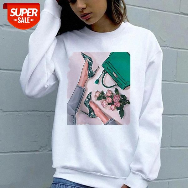 2101-1 ladies fashion pullover sweater, round neck printed long sleeve shirt #eu1p, Black 
2101-1 ladies fashion pullover sweater, round neck printed long sleeve shirt #eu1p, Black
