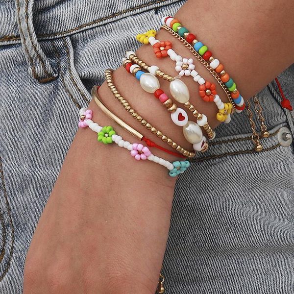 charm bracelets bohemian multilayer multicolor acrylic beads bracelet set for women flower heart rope 2021 fashion jewelry m3150, Golden;silver
charm bracelets bohemian multilayer multicolor acrylic beads bracelet set for women flower heart rope 2021 fashion jewelry m3150, Golden;silver