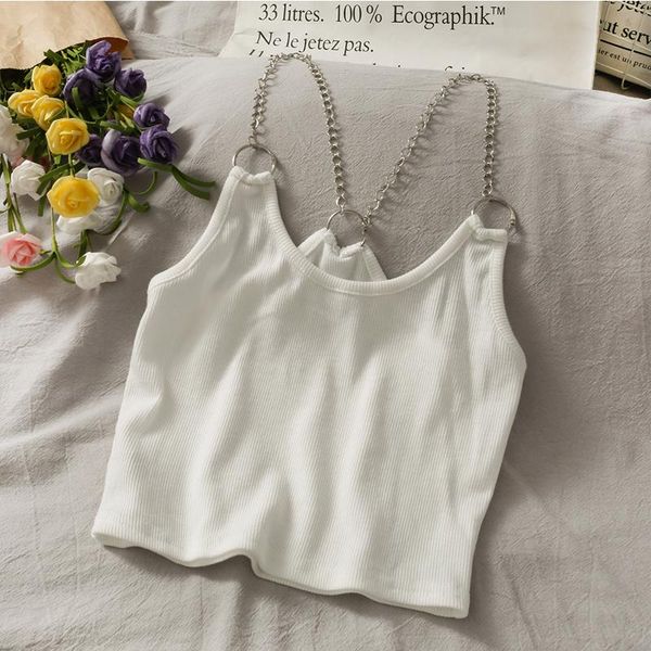 women's tanks & camis crop women solid metal straps knitted camisoles female streetwear off shoulder tank for 2021 summer, White
women's tanks & camis crop women solid metal straps knitted camisoles female streetwear off shoulder tank for 2021 summer, White