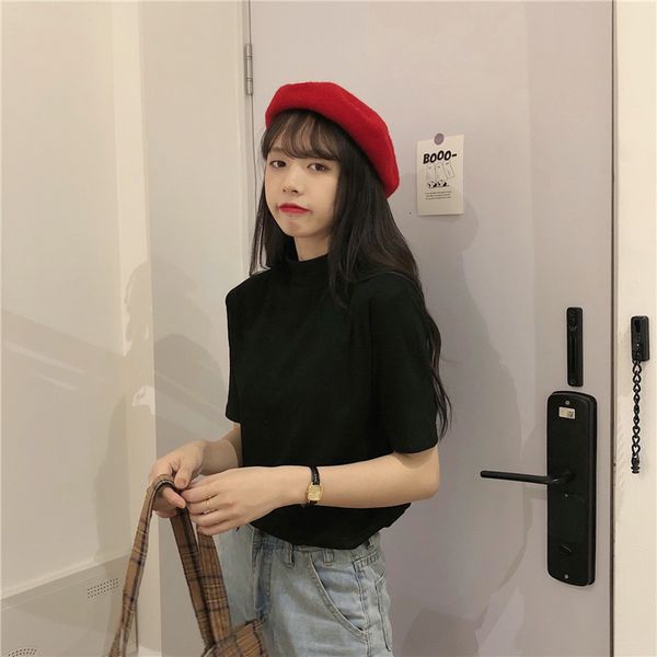 hoodies ytx141 loosed korean version spring high half neck short female t-shirt, Black
hoodies ytx141 loosed korean version spring high half neck short female t-shirt, Black
