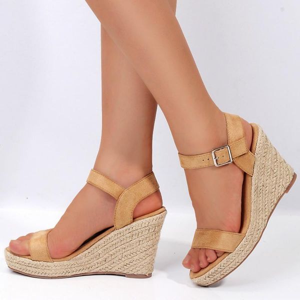 dress shoes summer women flock sandals platform wedges high heel peep toe ankle buckle casual beach female ladies zapatos de mujer, Black
dress shoes summer women flock sandals platform wedges high heel peep toe ankle buckle casual beach female ladies zapatos de mujer, Black