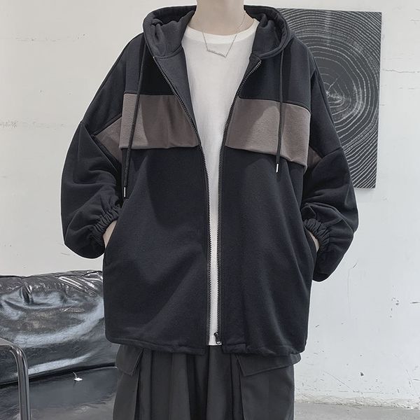 men's t-shirts autumn cardigan hoodies fashion contrast casual hooded sweatshirt men streetwear wild hip-hop loose korean hoodie m, White;black
men's t-shirts autumn cardigan hoodies fashion contrast casual hooded sweatshirt men streetwear wild hip-hop loose korean hoodie m, White;black