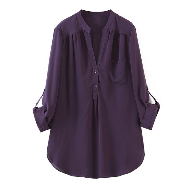 casual office lady blouse long sleeve chiffon v neck pocket vintage loose shirts women spring 210525, White
casual office lady blouse long sleeve chiffon v neck pocket vintage loose shirts women spring 210525, White