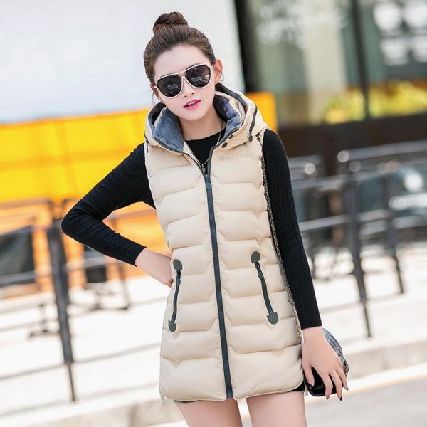 women's vests sleeveless down cotton vest women warm jacket slim medium-long overcoat plus size female hooded coat 2021 autumn winter, Black;white
women's vests sleeveless down cotton vest women warm jacket slim medium-long overcoat plus size female hooded coat 2021 autumn winter, Black;white