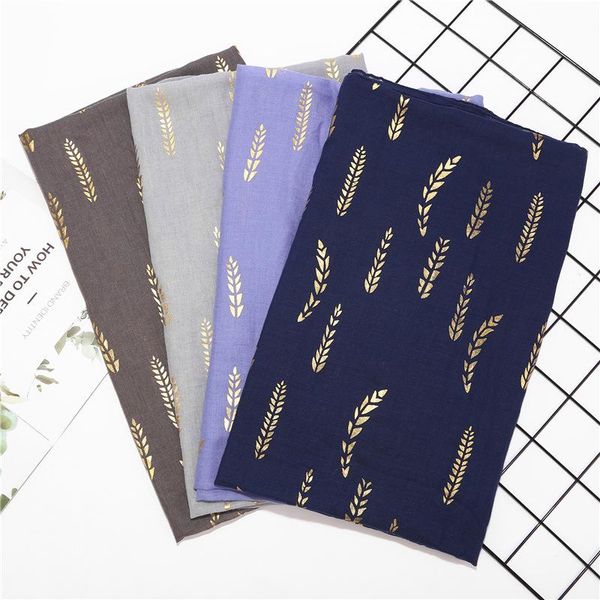 scarves golden wheat pattern women's fashion head scarf/ hijab scarf, Blue;gray