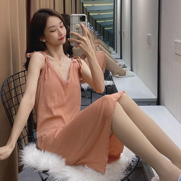 knee length nightdress women's summer sleeveless long night-dress cotton female nightgown sleepwear simple design gs5e, Black;red
knee length nightdress women's summer sleeveless long night-dress cotton female nightgown sleepwear simple design gs5e, Black;red