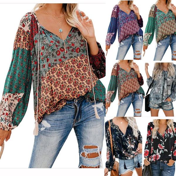 autumn fashion street womens retro flowers blouse floral printing v-neck long sleeve pullover shirt loose drawstring shirts women's bl, White
autumn fashion street womens retro flowers blouse floral printing v-neck long sleeve pullover shirt loose drawstring shirts women's bl, White