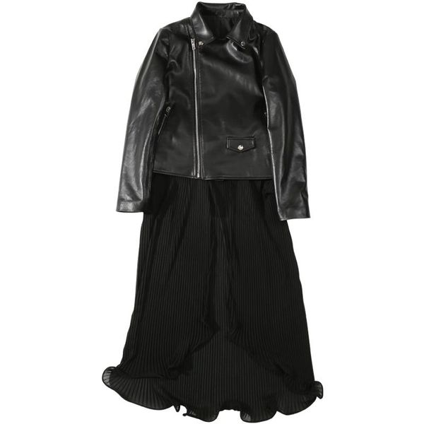 women's leather & faux 2021 autumn coat female short section korean version of the self-cultivation motorcycle jacket tulle skirt real, Black 
women's leather & faux 2021 autumn coat female short section korean version of the self-cultivation motorcycle jacket tulle skirt real, Black