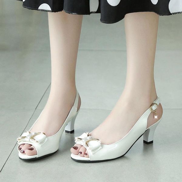 sandals women's classic fish mouth shoes bow knot high heel open toe rear buckle european american fashion, Black
sandals women's classic fish mouth shoes bow knot high heel open toe rear buckle european american fashion, Black