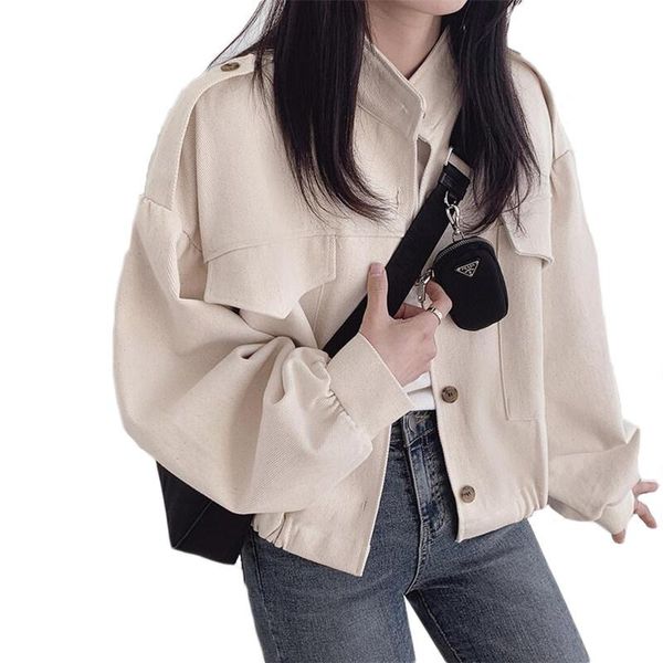 korean style spring autumn fashion plus size slim short coat loose casual double pocket jacket female jd1047 women's jackets, Black;brown
korean style spring autumn fashion plus size slim short coat loose casual double pocket jacket female jd1047 women's jackets, Black;brown