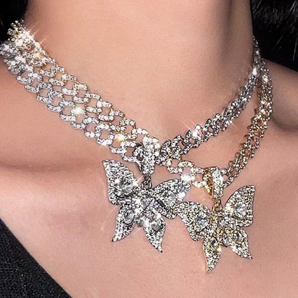 chains hip hop solid cuban link choker butterfly pendant necklace for women punk chunky metal chain crystal jewelry, Silver
chains hip hop solid cuban link choker butterfly pendant necklace for women punk chunky metal chain crystal jewelry, Silver