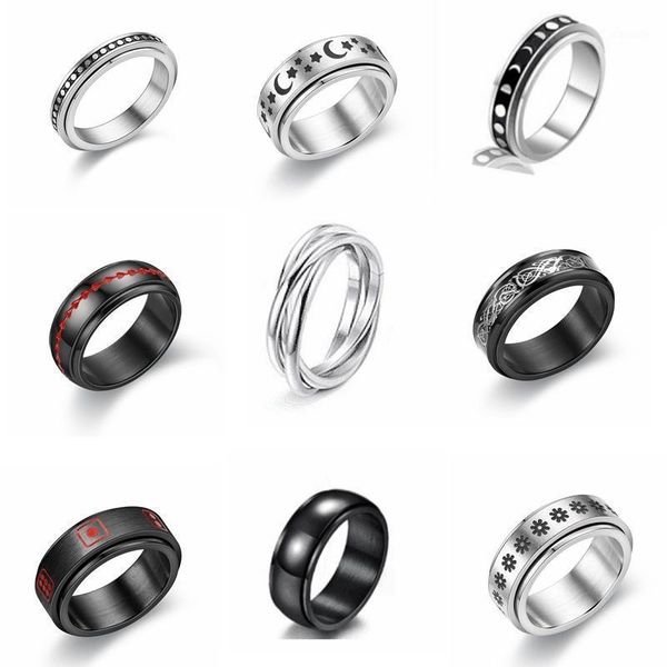 cluster rings brand explosive source of stars and moon titanium steel rotatable ring men's europeanamerican stainless couple, Golden;silver
cluster rings brand explosive source of stars and moon titanium steel rotatable ring men's europeanamerican stainless couple, Golden;silver