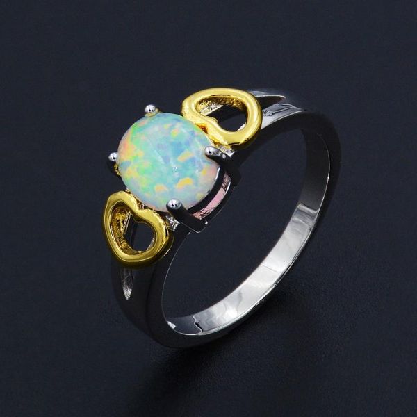 wedding rings trendy gold and silver plated heart shaped white fire opal, Slivery;golden
wedding rings trendy gold and silver plated heart shaped white fire opal, Slivery;golden